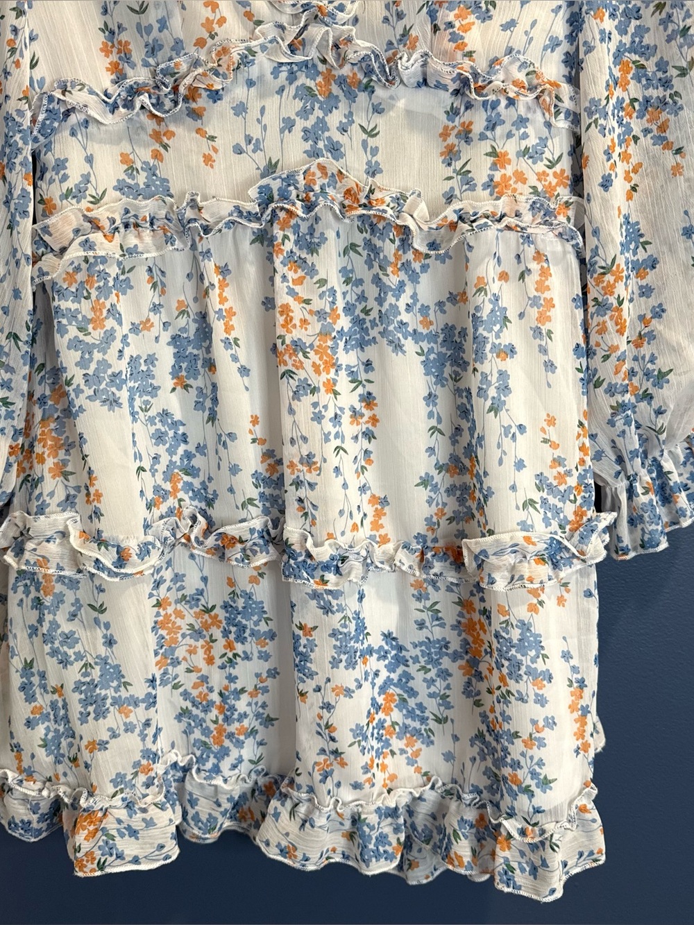Selfie Leslie White Floral Ruffle Mini Dress - Picture 7 of 9
